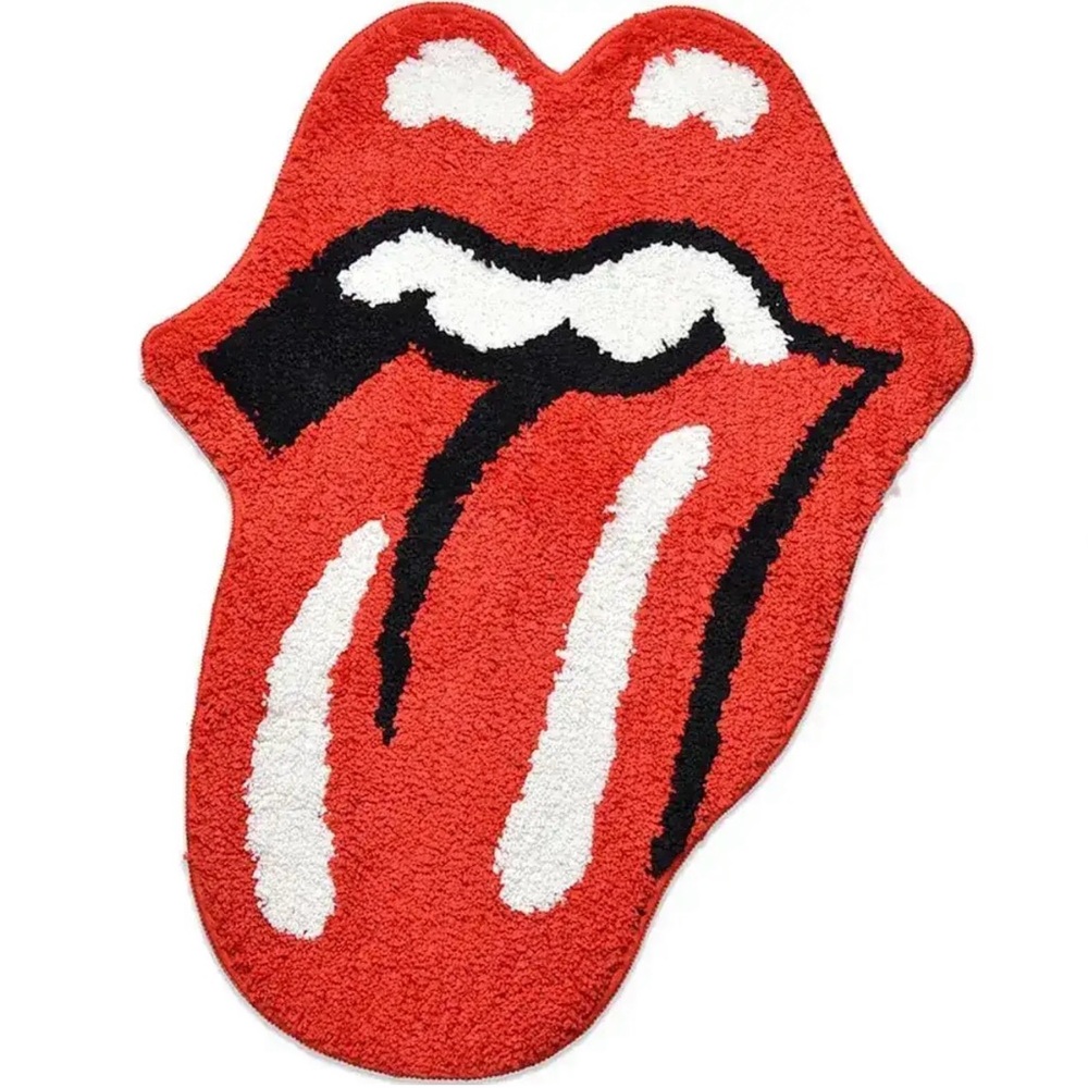 Red Lips Accent Rug 17x26 Cotton Statement Decor Pop Art Glam